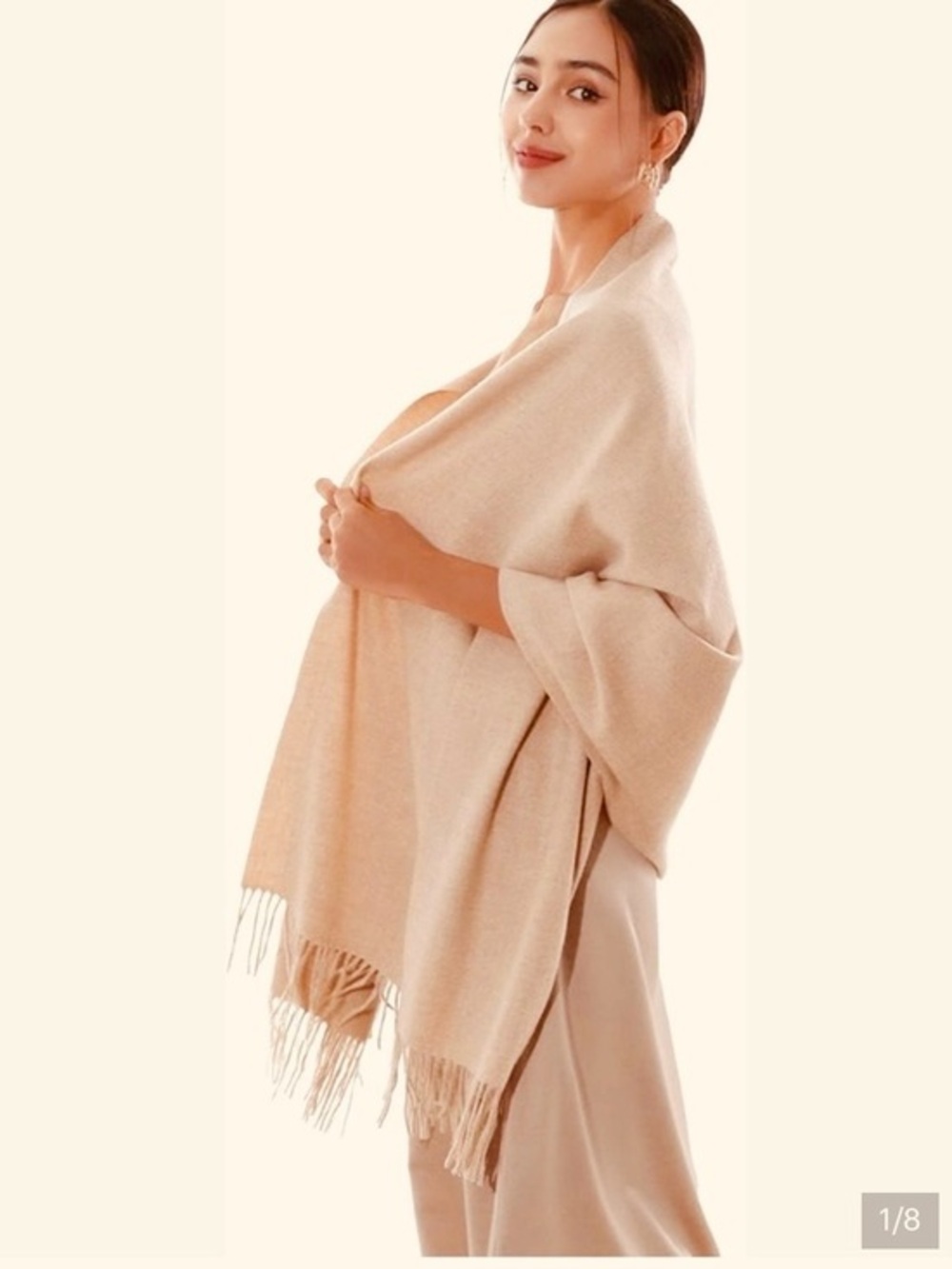 VINCE CAMUTO Blush Pink & Ivory Herringbone Scarf/Shawl/Wrap